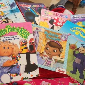 Set of 7 Kid's Coloring & Activity Books. Some vintage.